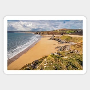 Pobbles Beach and Three Cliffs Bay, Gower Sticker